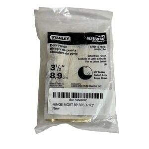 Stanley National Hardware Satin Brass Door Hinge 3-1/2"x 5/8 Radius SPB512 NEW